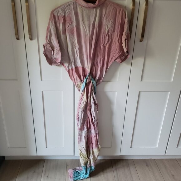 Le Superbe Sparkling Surf Miki Dress Womens 8 Multicolor Button Front Midi NWT - Picture 3 of 5